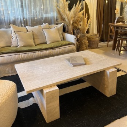 Table Basse en Travertin - Modèle Mason