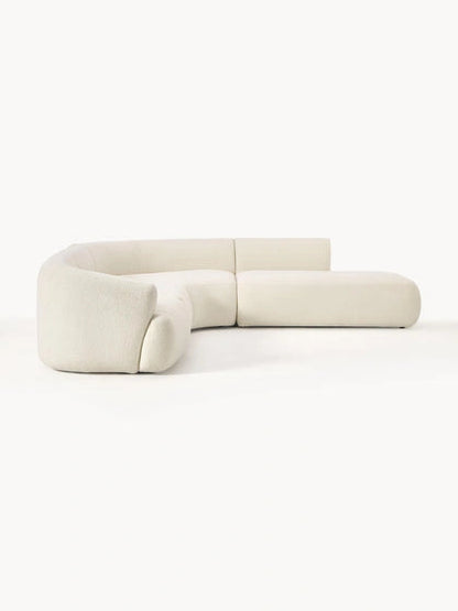 Canapé d’angle modulable en tissu peluche – Sofia