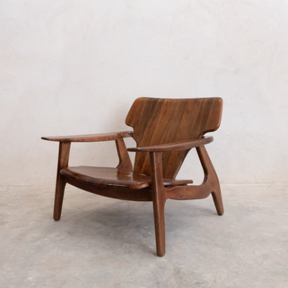 Designer Walnut Lounge Chair