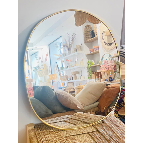 Miroir Rond en Laiton Artisanale