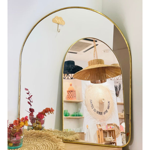 Miroir en Laiton Artisanale – Élégance et Raffinement
