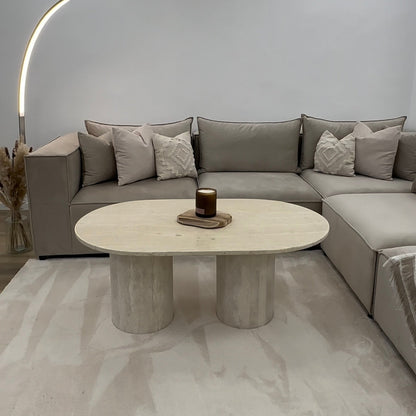 Table Basse en Travertin – Élégance Naturelle et Intemporelle