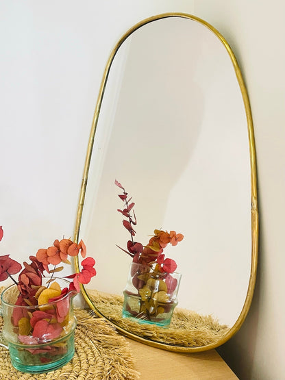 Miroir Trapèze Doré en Laiton