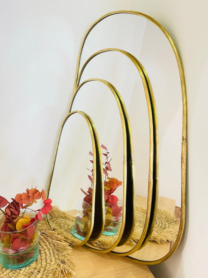 Miroir Trapèze Doré en Laiton