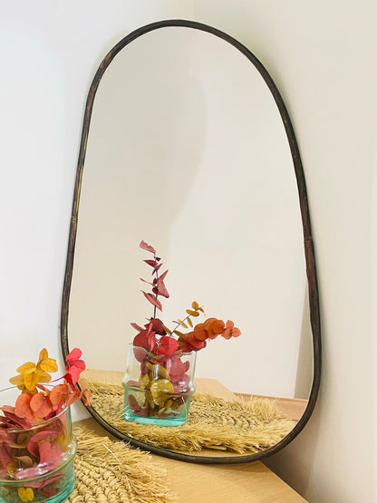 Miroir Trapèze Noir en Laiton