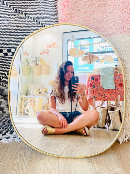 Miroir Rond en Laiton Artisanale