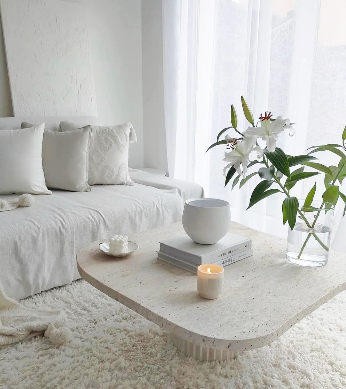 Table Basse en Travertine