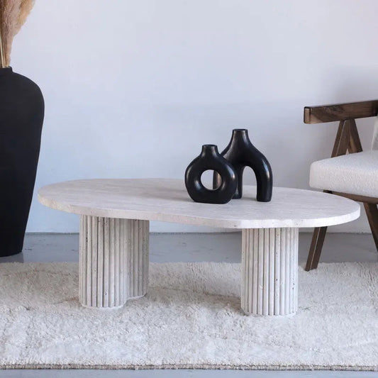 Table Basse en Travertin Jade