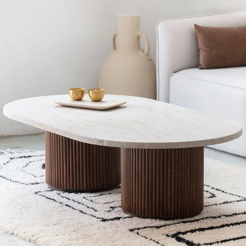 Table Basse "Dina" en Travertine