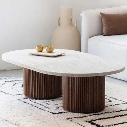 Table Basse "Dina" en Travertine