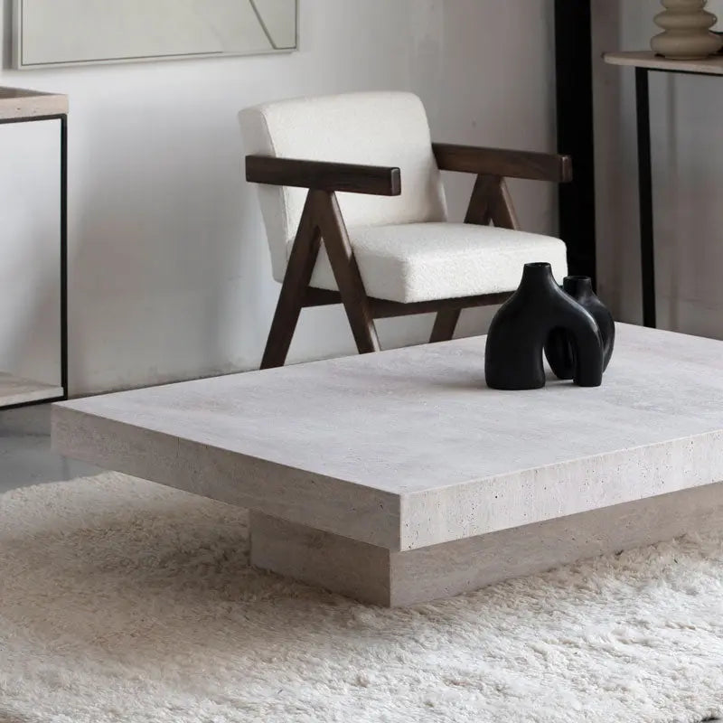 Table Basse en Travertin Oreste - Rectangulaire