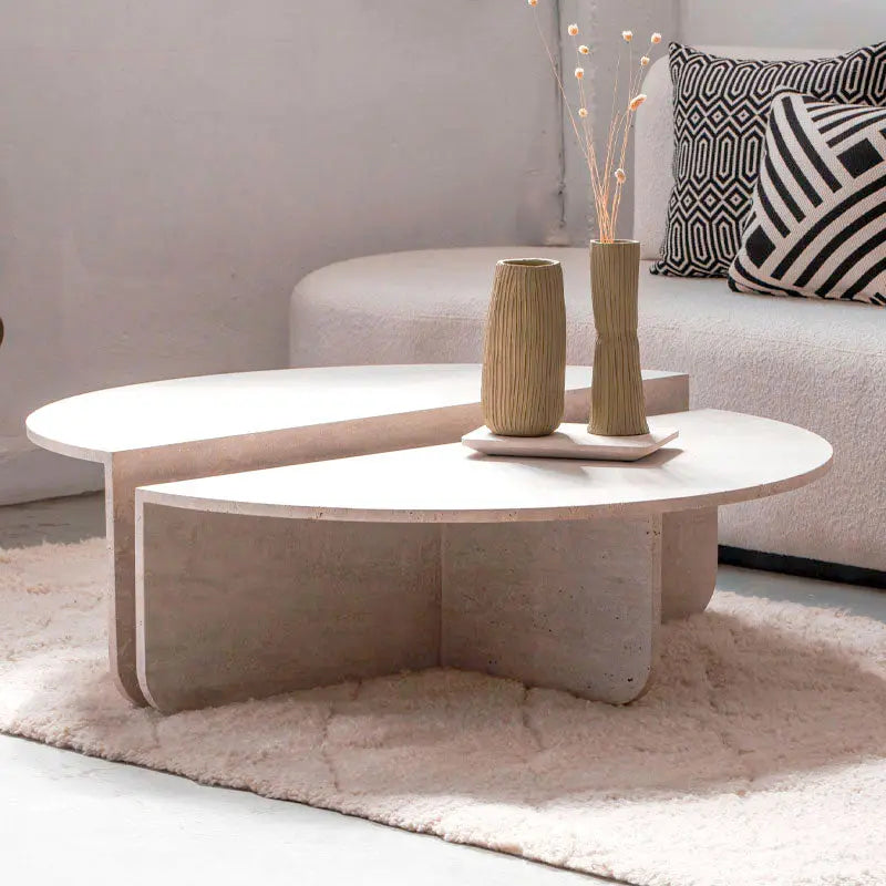 Table Basse "Dona" en Travertine
