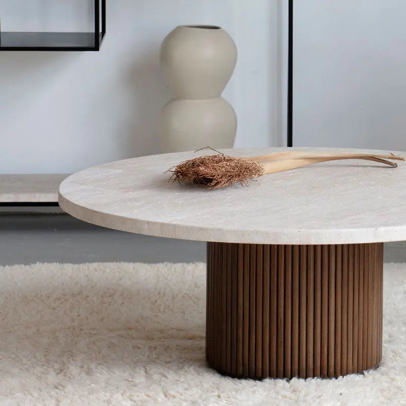 Table Basse Impériale en Travertin