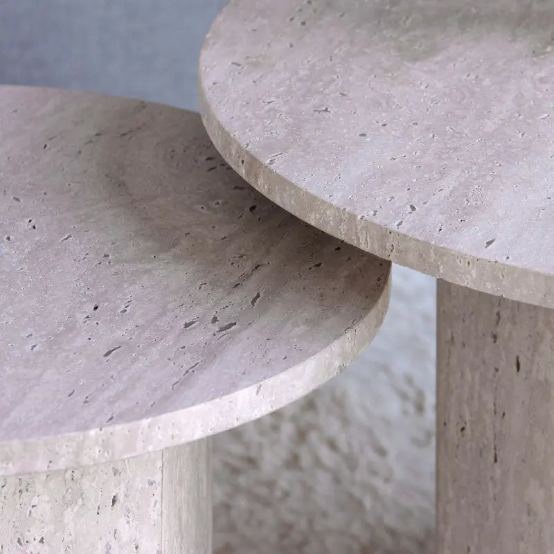 Duo de Tables Basses Callisto en Travertine