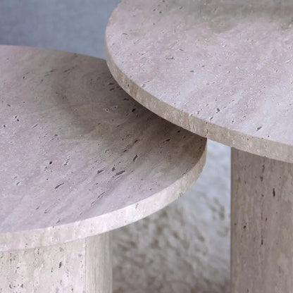 Duo de Tables Basses Callisto en Travertine