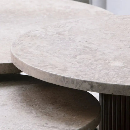 Trio de Tables Basses en Travertin
