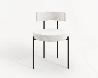 Chaises en Fer et Tissu Bouclé