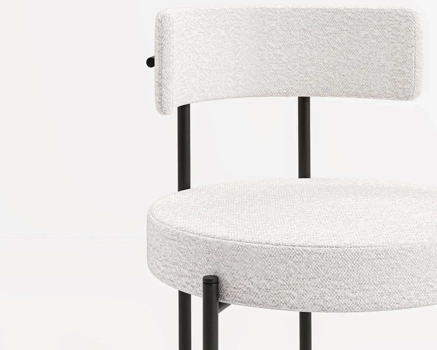 Chaises en Fer et Tissu Bouclé