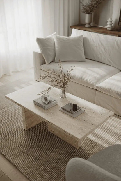 Table Basse "Hercule" en Travertine