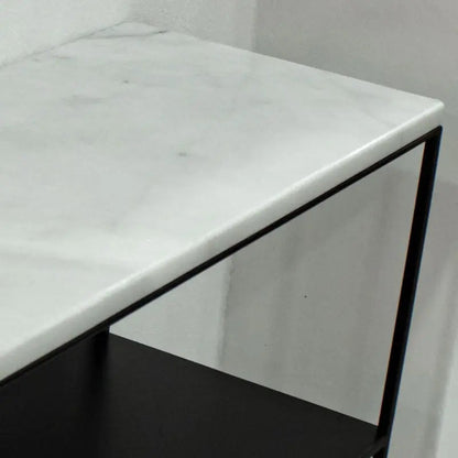 Console d’Entrée en Fer et Marbre Blanc