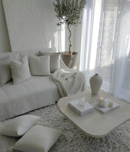 Table Basse Carrée en Travertine